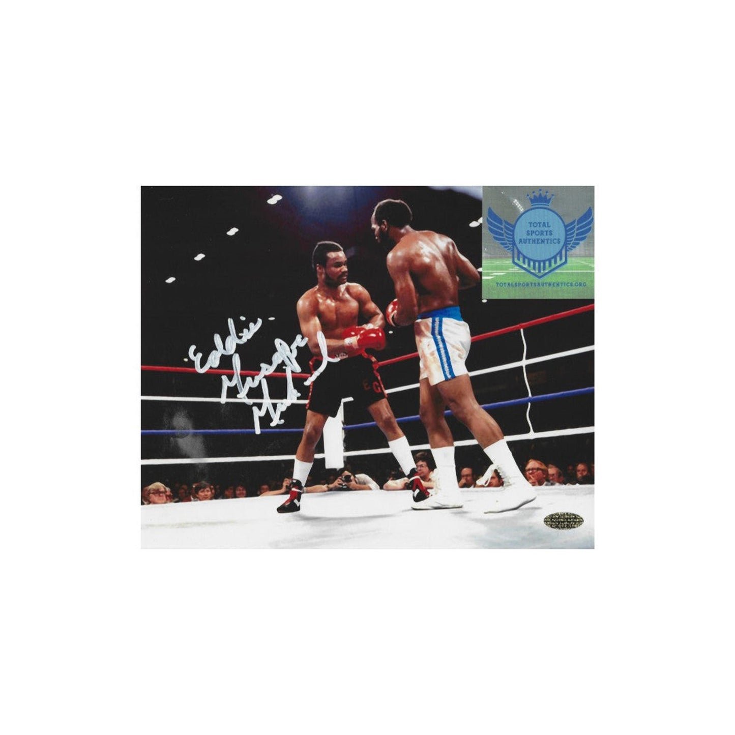 EDDIE MUSTAFA MUHAMMAD AUTOGRAPHED 8X10 PHOTO BOXING WITH COA