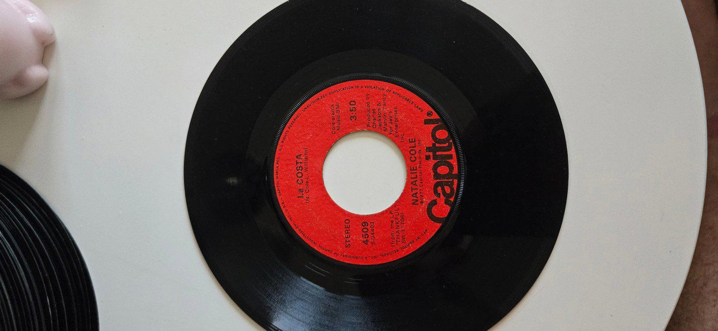 7-inch 45 RPM Vinyl Record "Our Love" "La Costa" By Natalie Cole