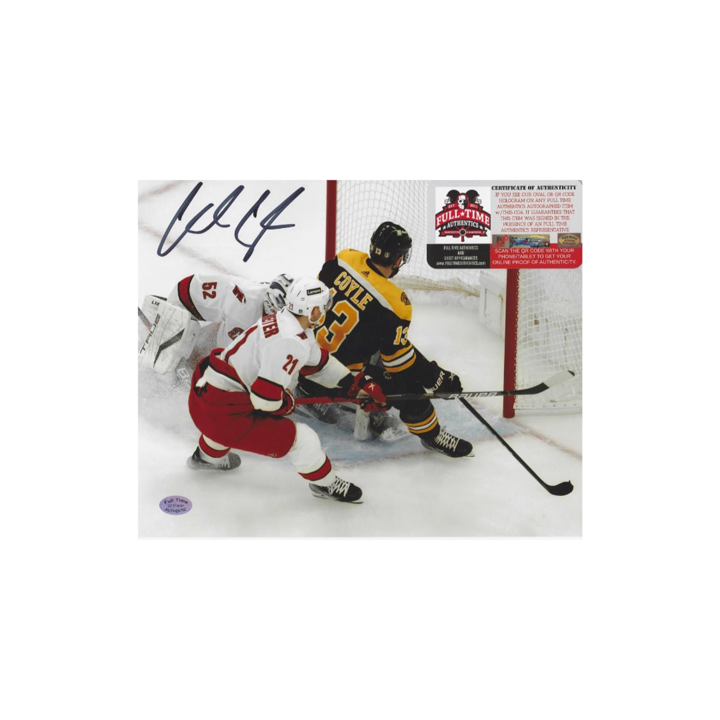 Charlie Coyle Boston Bruins Autographed 8x10 Photo With COA