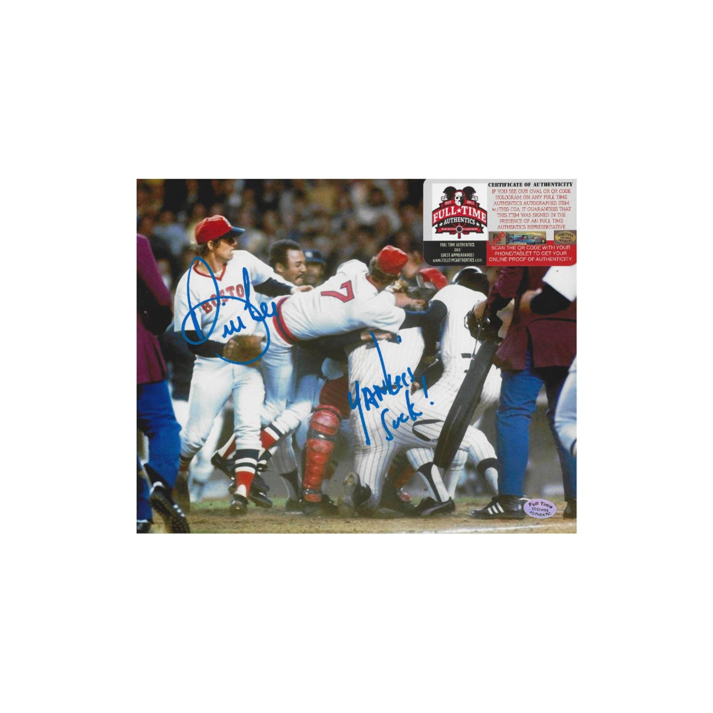 Bill Lee Boston Red Sox Autographed & Ins 8x10 Photo coa