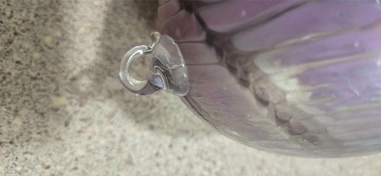 Hand Blown Studio Glass Irredecent Art BirdHouse Blenko Trout Held No Sig