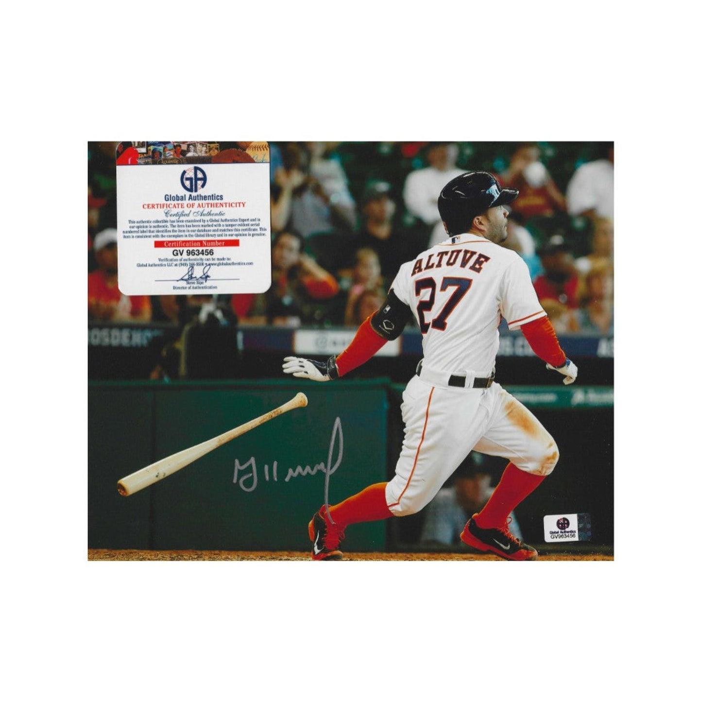Autographed Jose Altuve Houston Astros 8x10 Photo coa