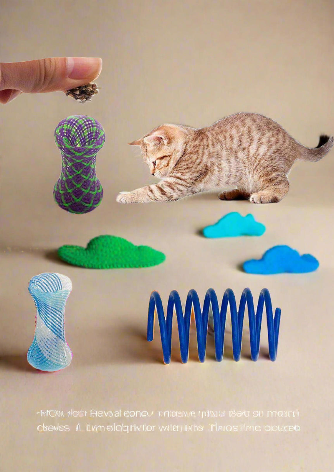 49 PCS Cat Spring Toy for Kitten Catnip Bag Mesh Tubes Spring Cat Toy Bulk