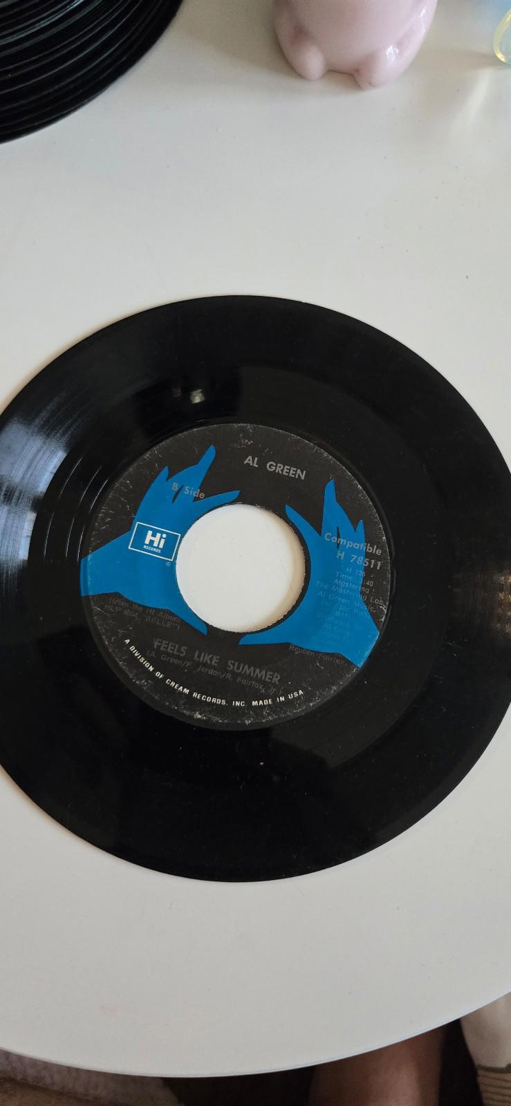 Vinyl 45 RPM vinyl single of Al Green's song "I Feel Good Feels Like Summer