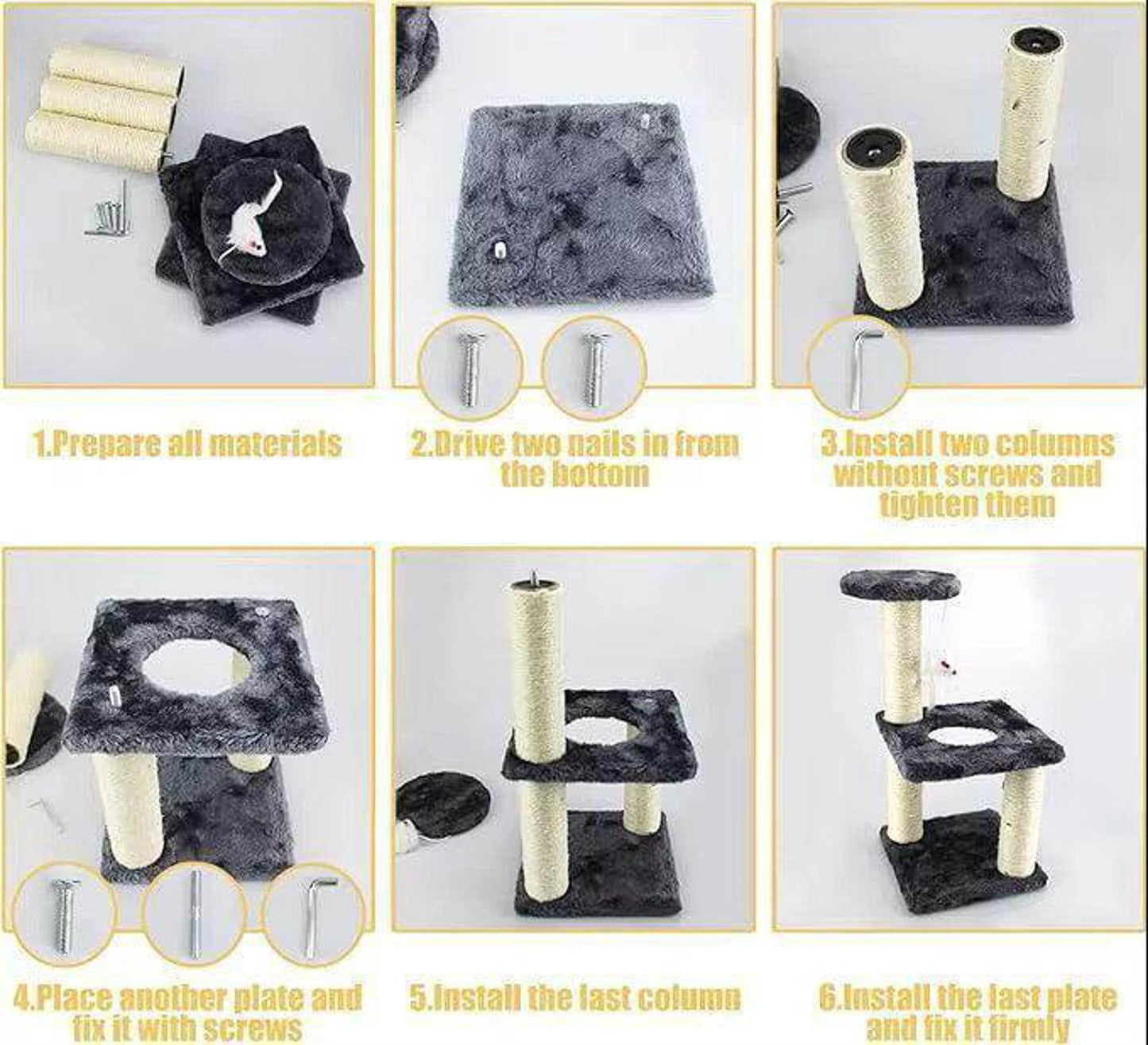 Active Cat Tower with Jumping Platform for Indoor Fun