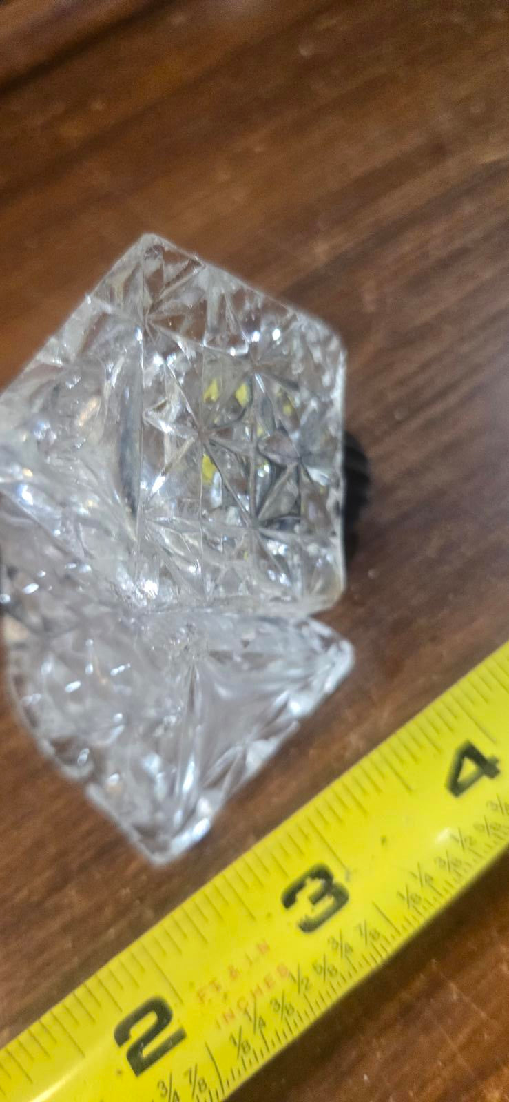 Glass Angled Triangle Pleated Salt and Pepper Shakers Made in Japan Vintage