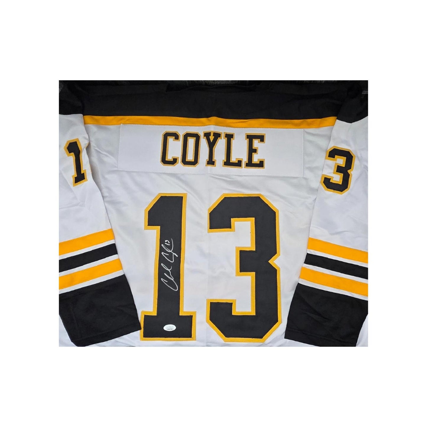 Charlie Coyle Boston Bruins Autographed Custom Hockey Jersey coa