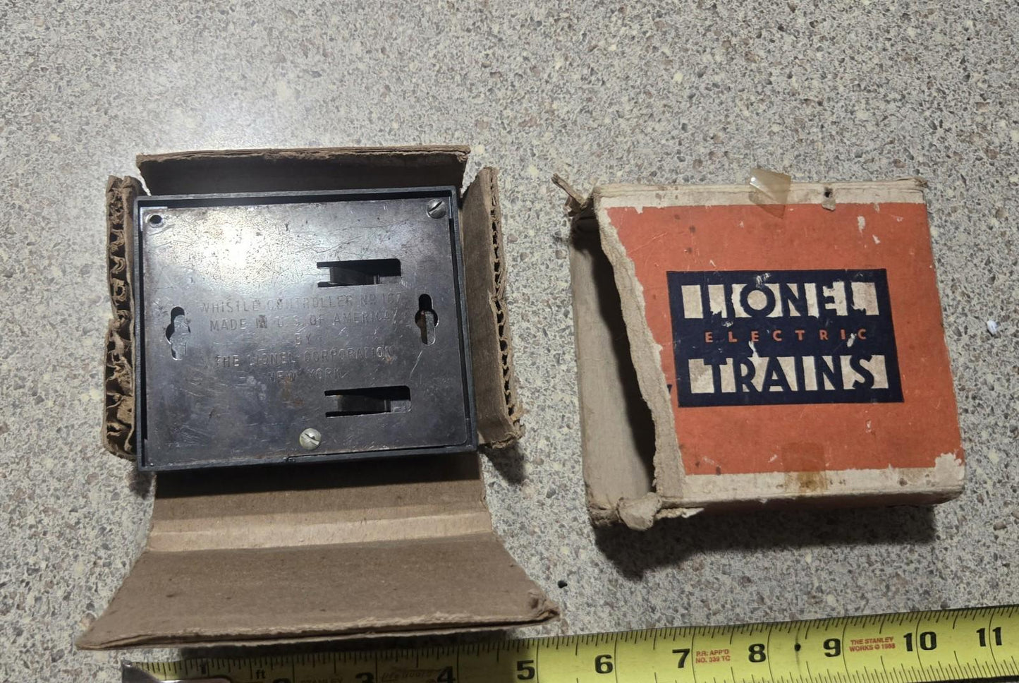 Vintage Lionel Trains O Scale #167 Whistle Controller Made In Usa With Box Black O Guage