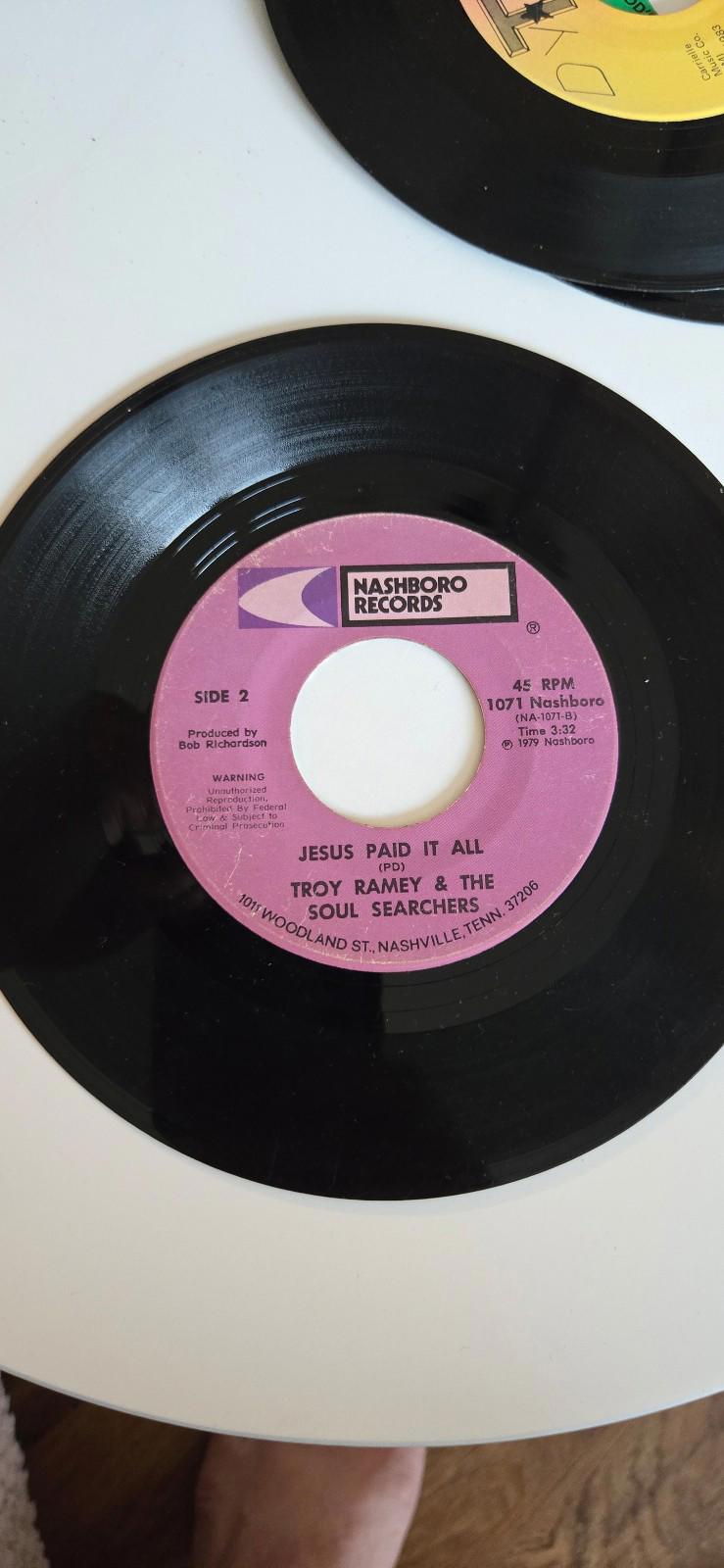7-inch 45 RPM Vinyl RecordGreat ChangeJesus Paid It All by Troy Ramey & The Soul