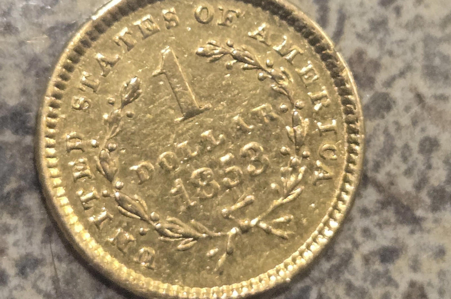 Gold 1853-P Type 1 Liberty Head Gold Dollar Coin Currency Bullion Antique Collec