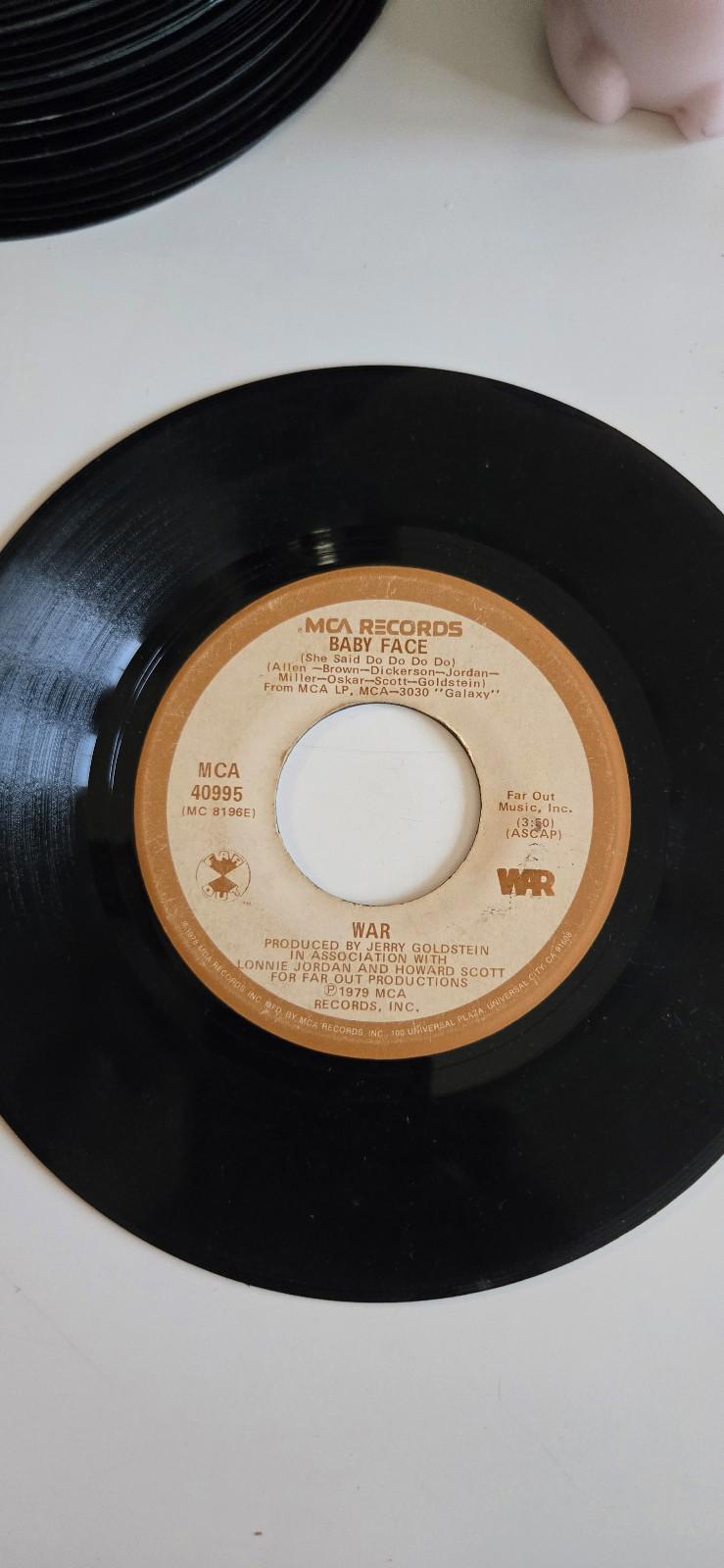 7-inch vinyl 45 RPM) by the band War. Good, Good Feelin', Baby Face, 1979