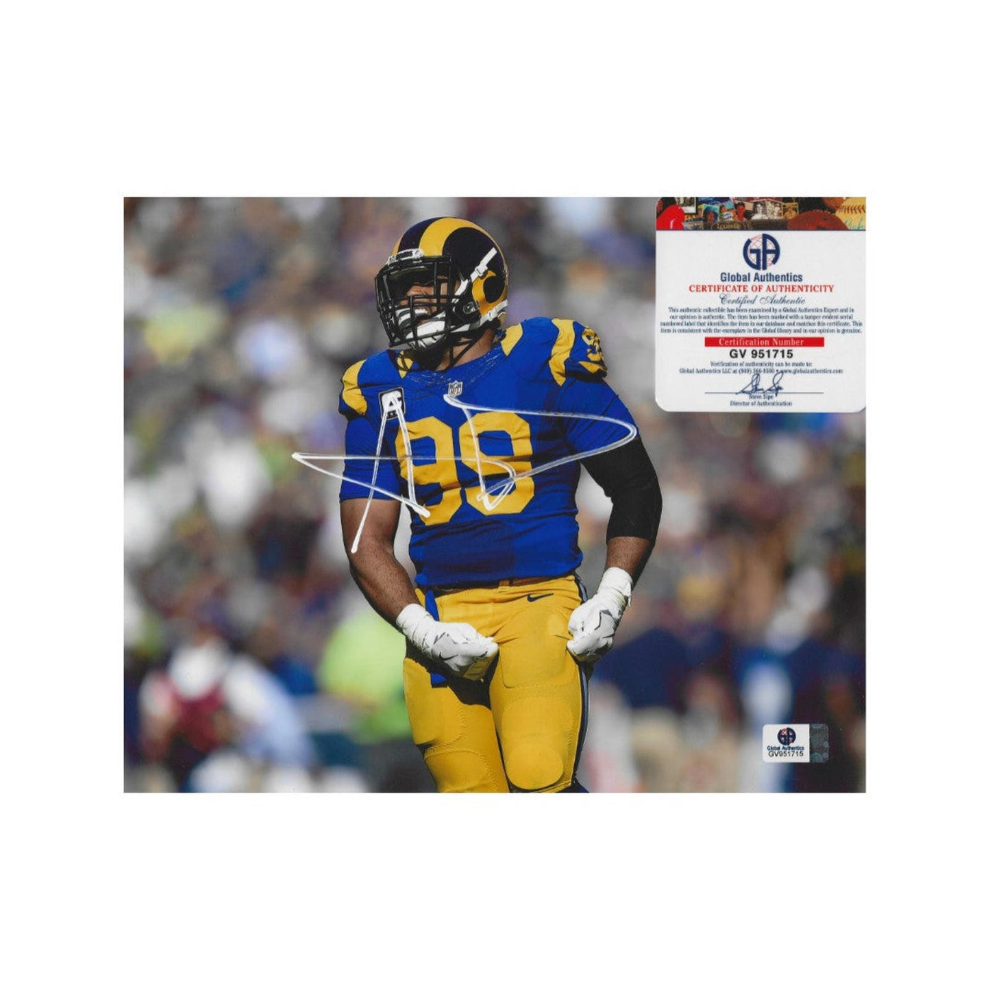 Aaron Donald Los Angeles Rams Autographed 8x10 Photo coa