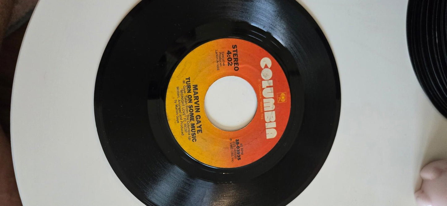 7-inch 45 RPM Vinyl Record Marvin Gaye's song "Joy" "Turn On Some Music"