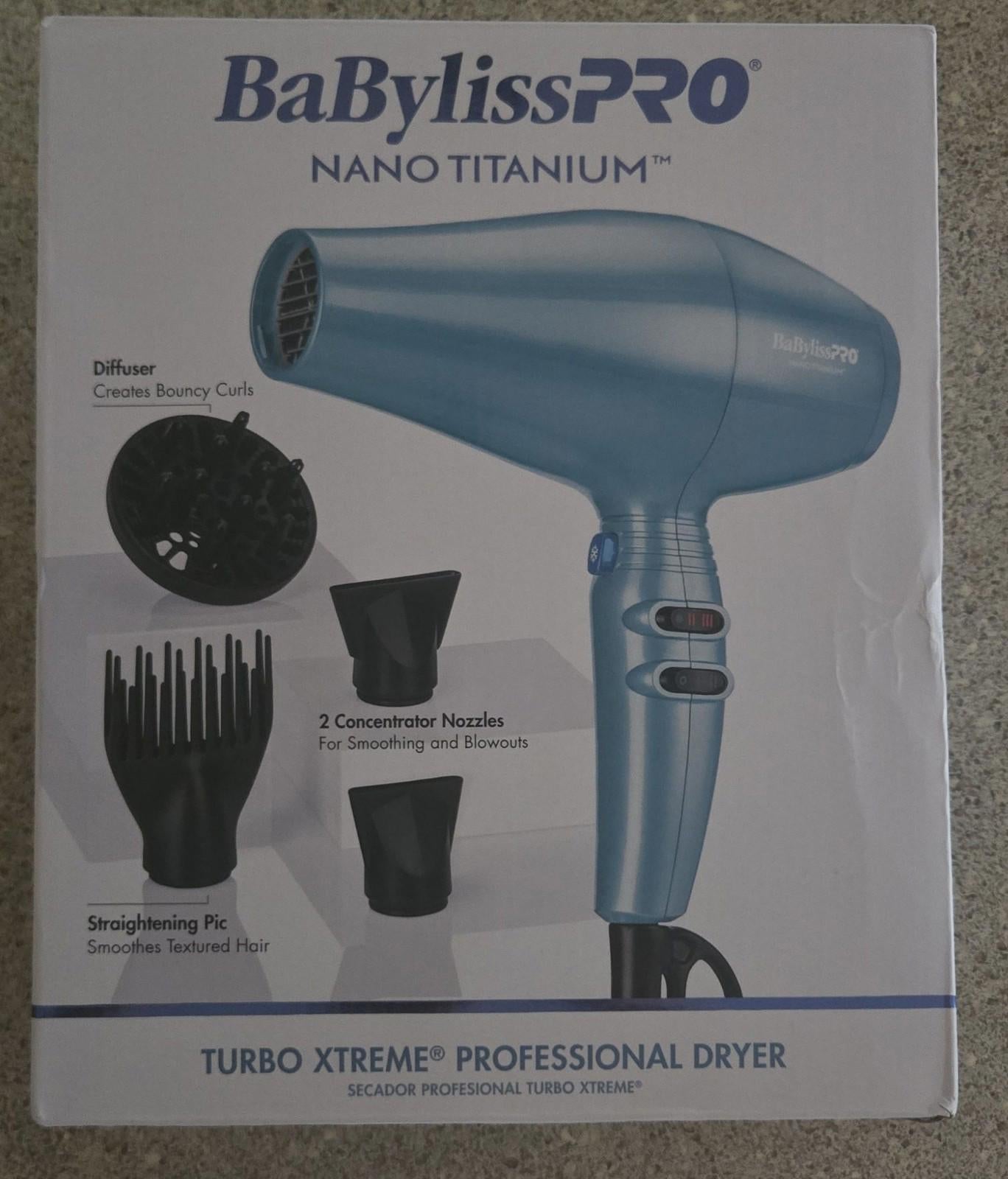 BaBylissPRO Nano Titanium Turbo Xtreme Professional Dryer Beauty Luxury Desiger