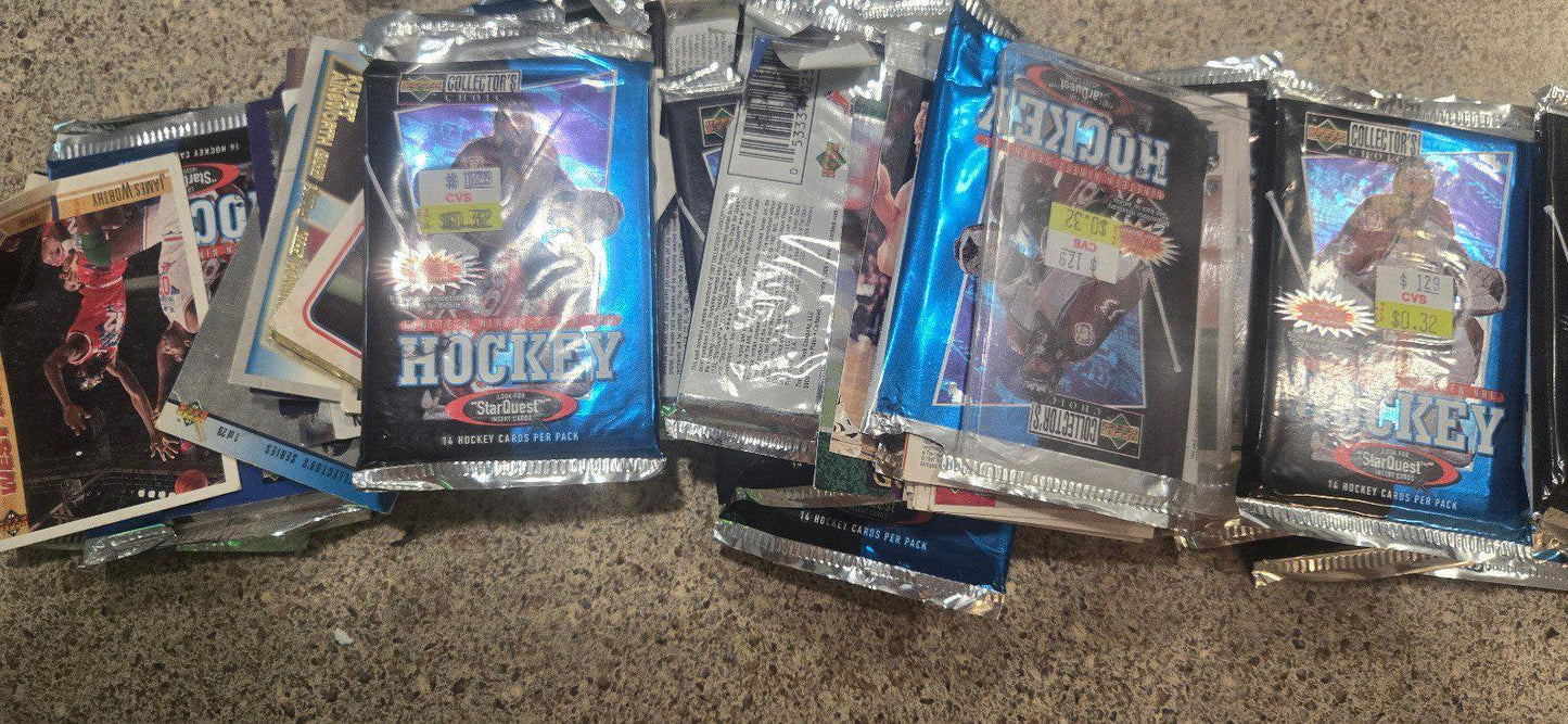 Card Lot  Opened Unsorted Hockey NFL NBA MBA Cards Vtg 1997 Collectors Choice