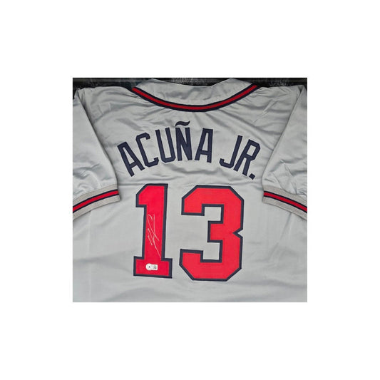 Autographed Ronald Acuna Jr. Atlanta Baseball Jersey Beckett COA