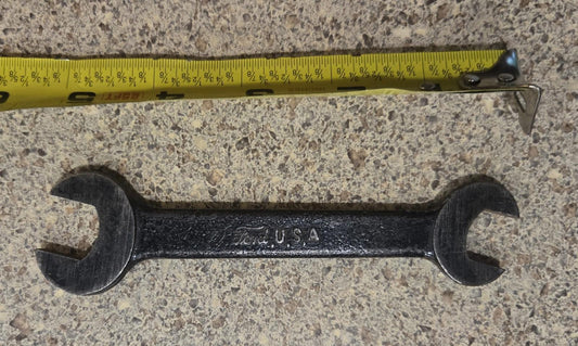 Vintage Blue Ford Wrench Double Sided Open Ended Marked "M" Metal