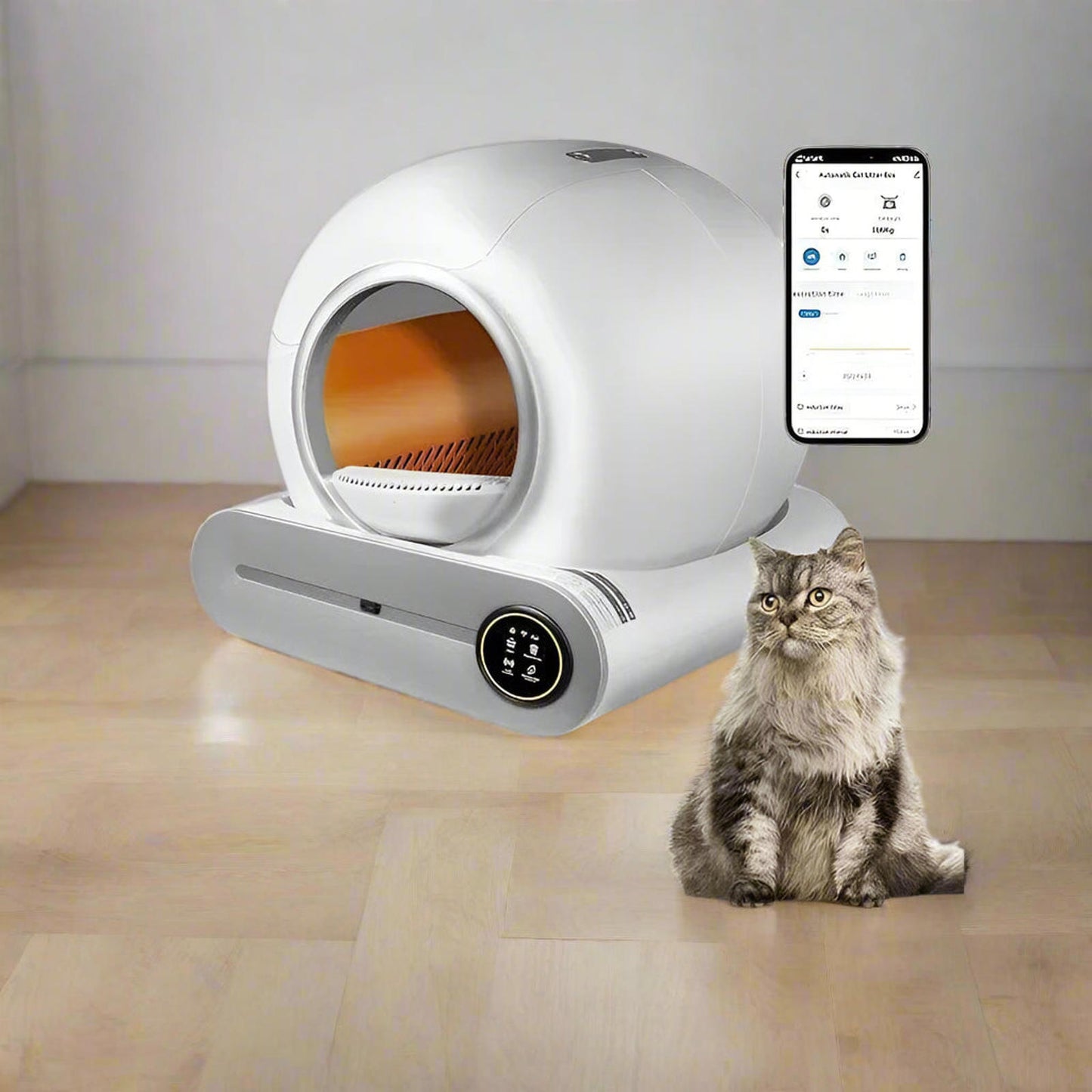 Auto Health Monitoring Ionic Smart Cat Litter Box Multi Lingual Self Cleaning
