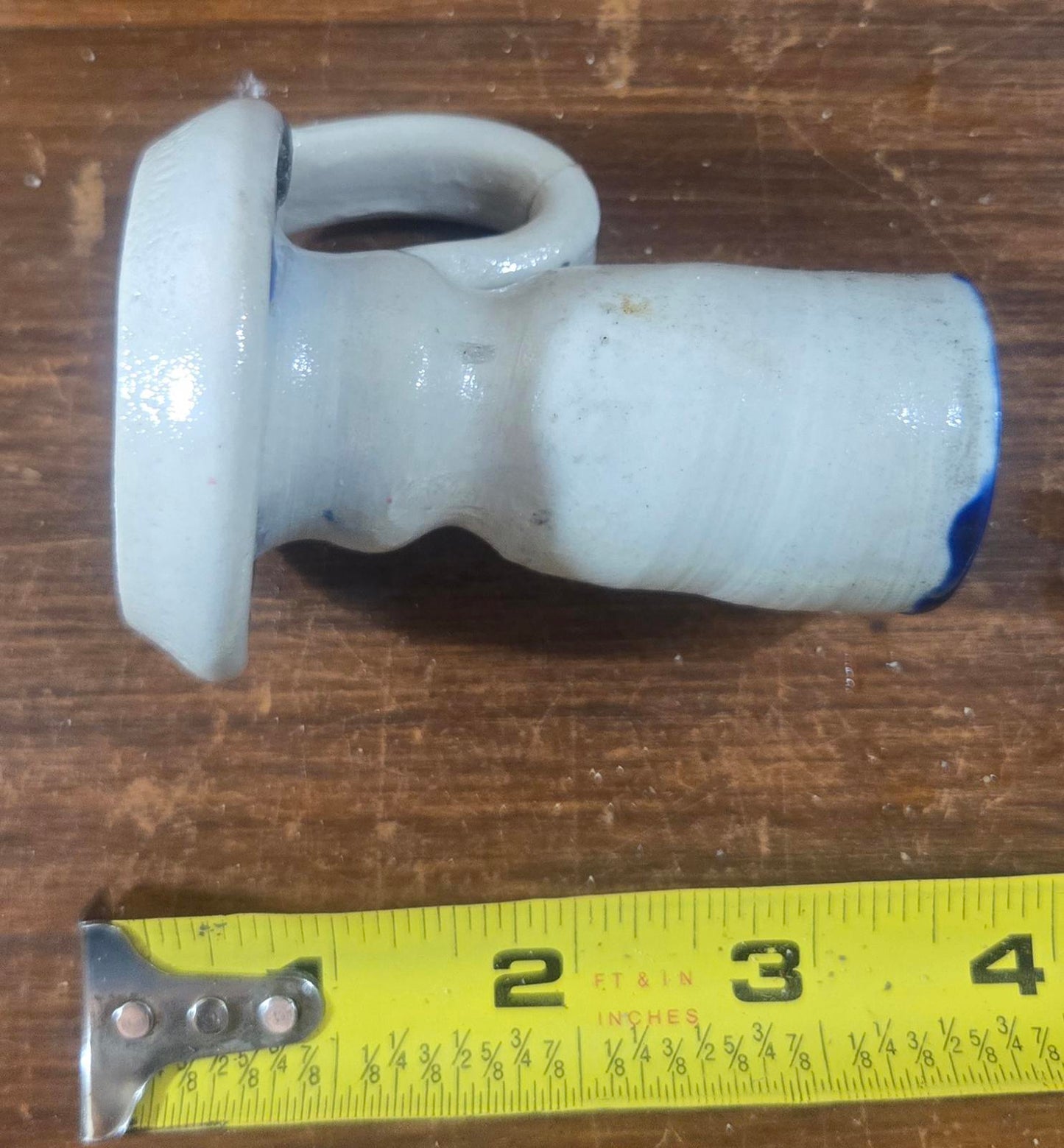 X2 Handmade Clay Painted Candle Stick Holders Williamsburg Pottery VA