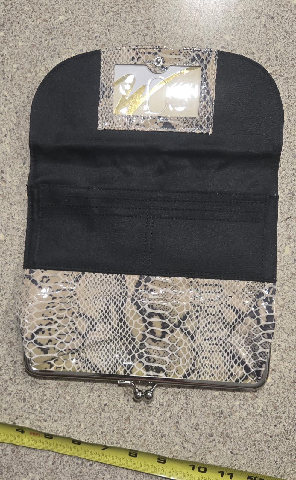 Antonio Melanin Faux Snake Skin Purse w/ Removable Matching Wallet & Storage Bag