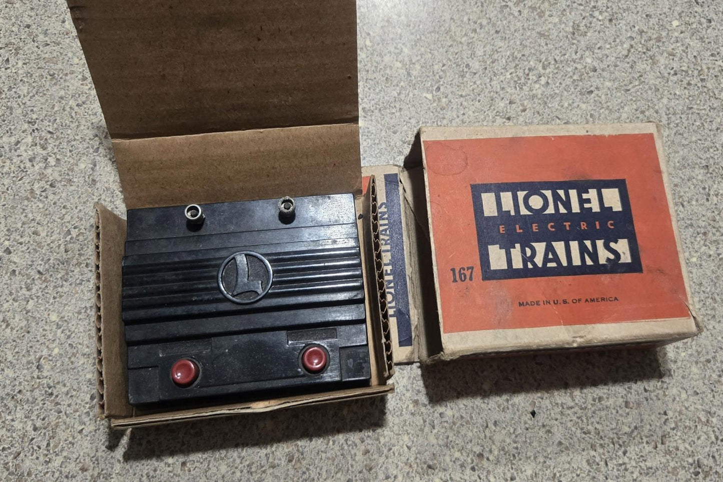 Vintage Lionel Trains O Scale #167 Whistle Controller Made In Usa With Box Black O Guage