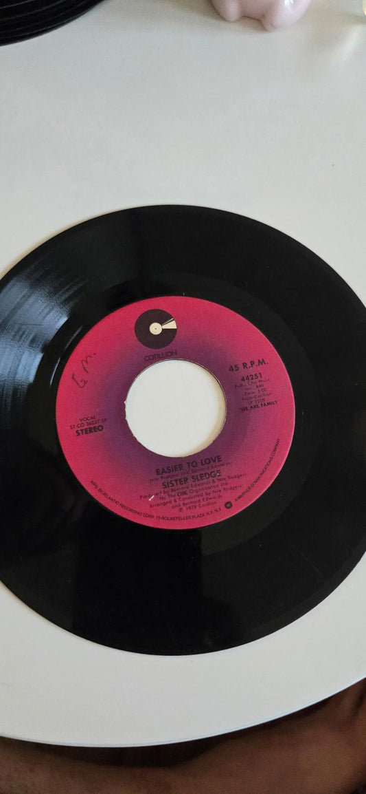 7-inch vinyl 45 RPM LPEasier To Love" and "We Are Family". by Sister Sledge