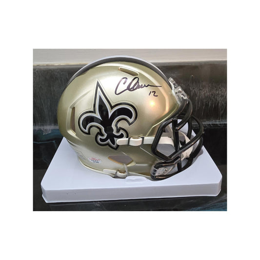 Chris Olave of the New Orleans Saints autographed mini football helmet COA