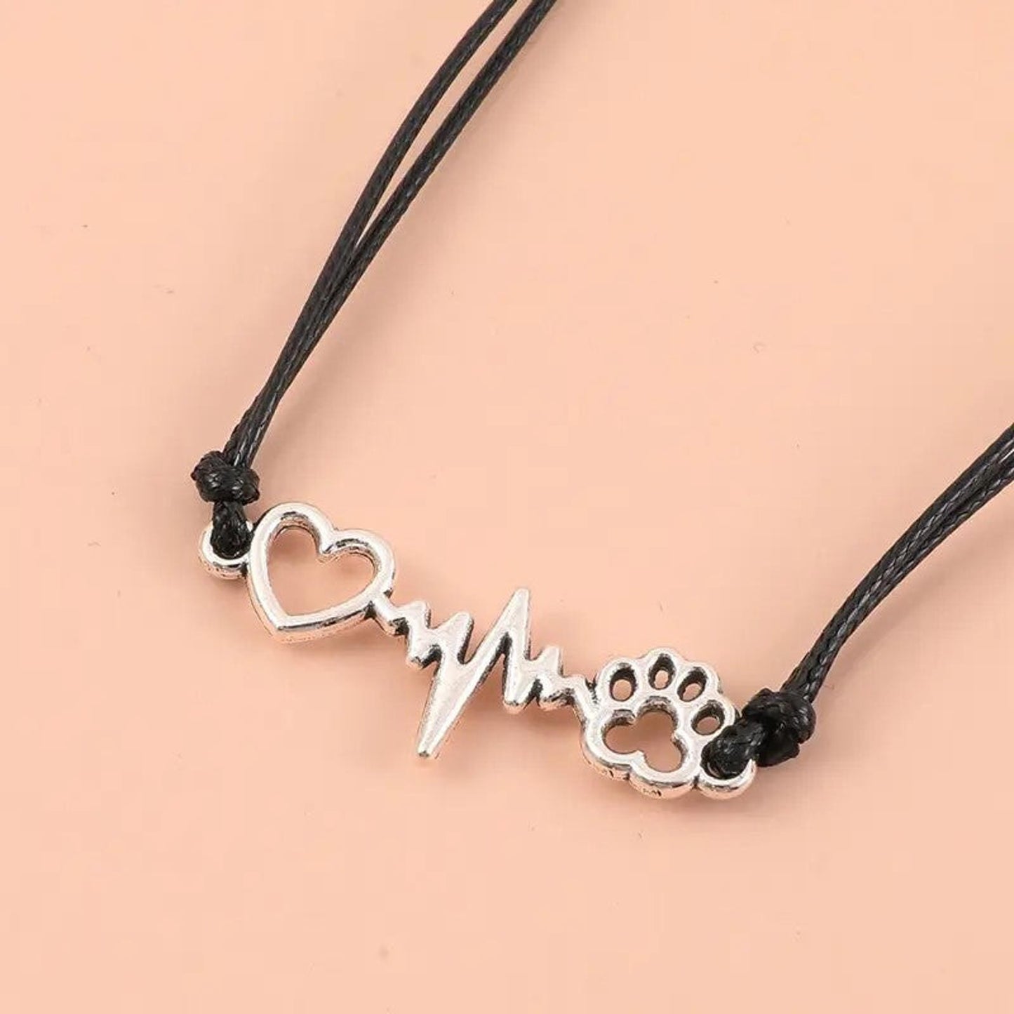 Best Friend Cat and Dog Paw Prints Pendant Charm Bracelet Love Remember Memorial