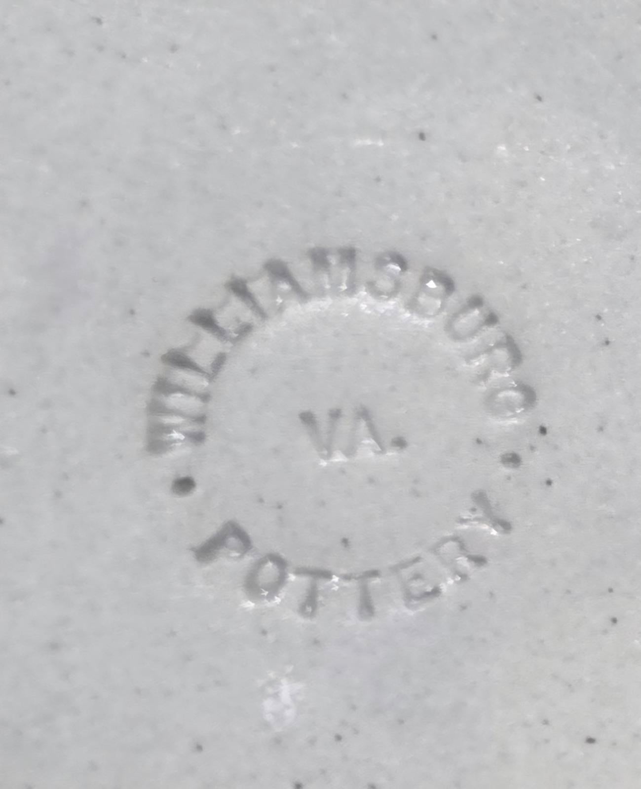 X2 Handmade Clay Painted Candle Stick Holders Williamsburg Pottery VA