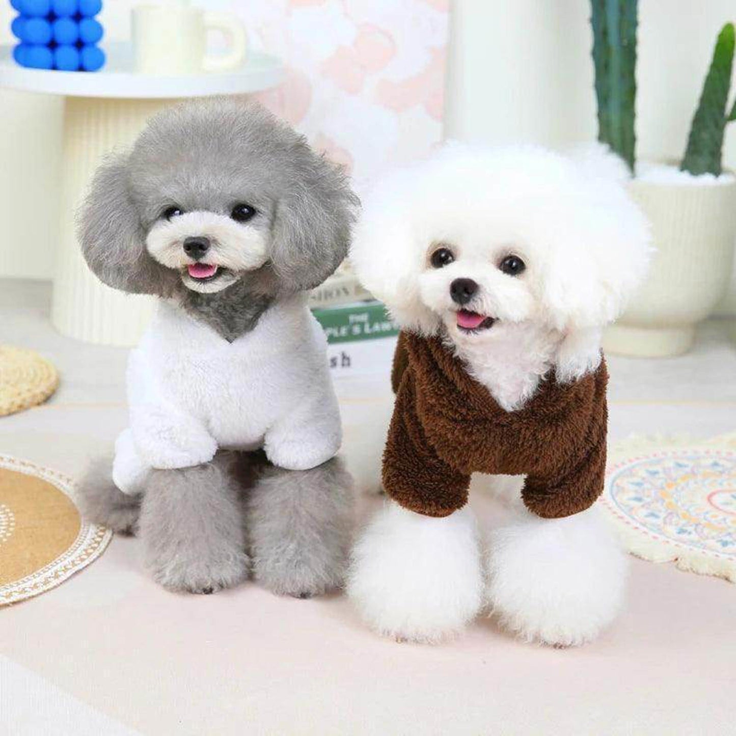 Bear Dog Jumpsuit Winter Warm Dog Clothes for Small Dogs Costume Fuzzy Warm
