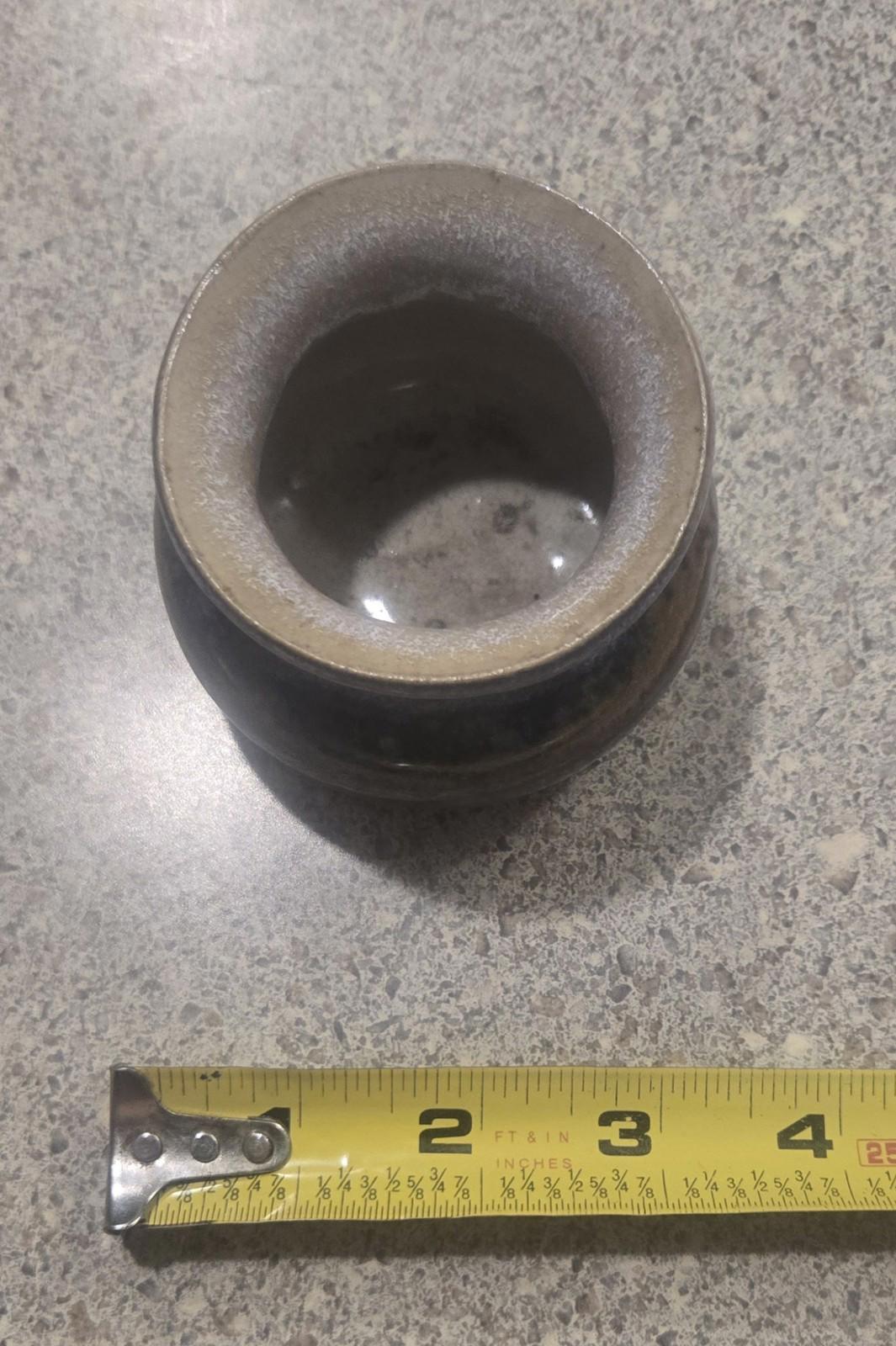 3 PC Set Handmade Clay Ceramic North Carolina Pottery Blue Speckled brown