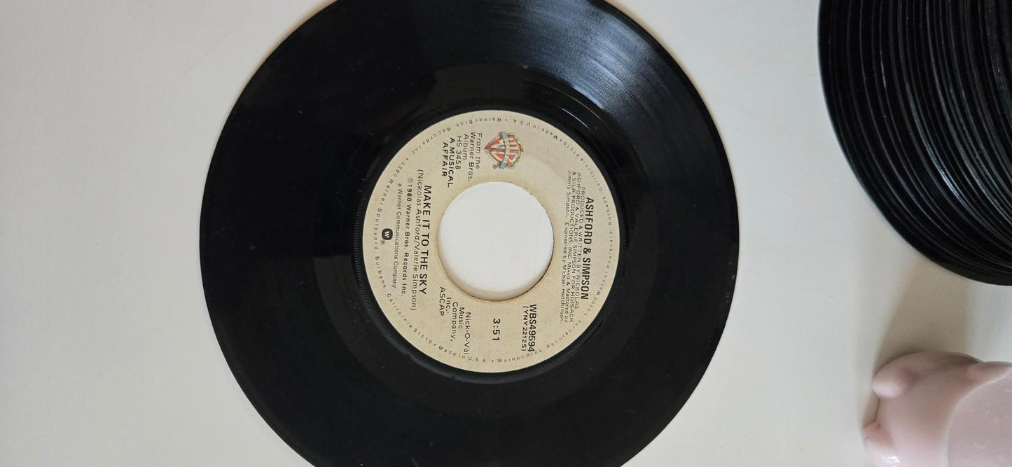 7-inch 45 RPM Vinyl Happy Endings" by Ashford & Simpson. Make It To The Sky