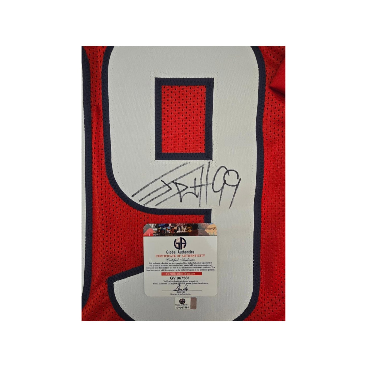 Autographed J.J. Watt Houston Texans Red Football Jersey coa