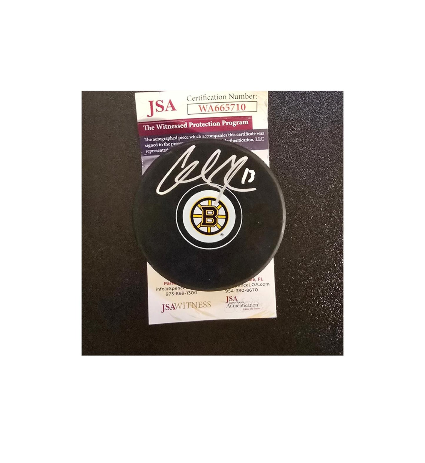 Charlie Coyle Boston Bruins Autographed Hockey Puck With COA