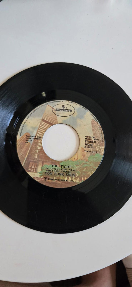 45 7-inch vinyl single by Con Funk ShunPlay Widit" and "Too Tight