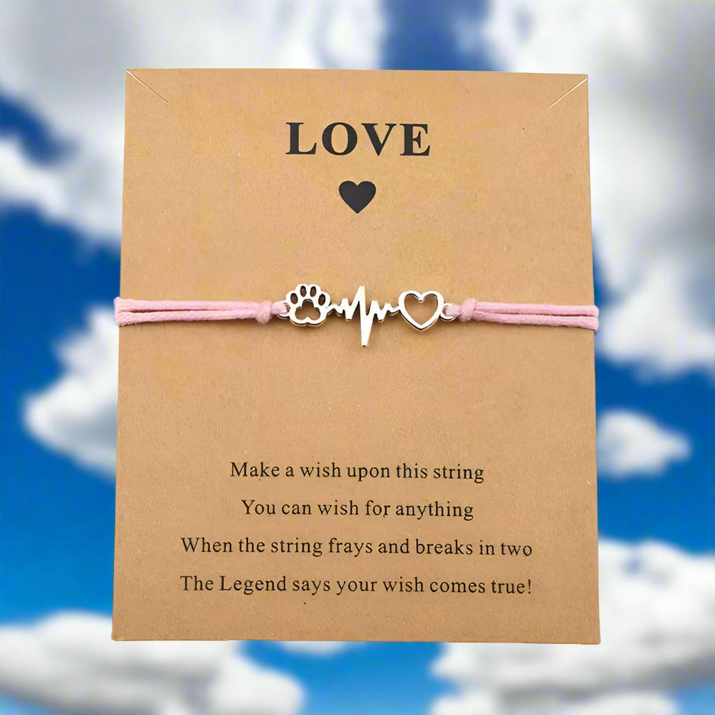 Best Friend Cat and Dog Paw Prints Pendant Charm Bracelet Love Remember Memorial