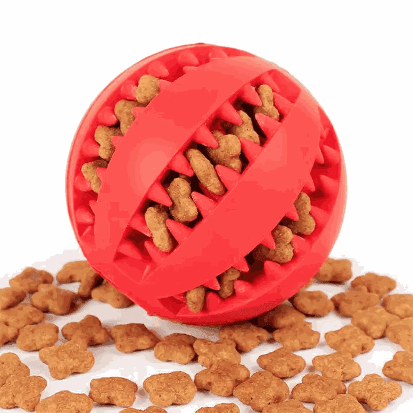 2pc Treat Feeder Tooth Cleaning Bite Resistant Rubber Chew Ball Toy
