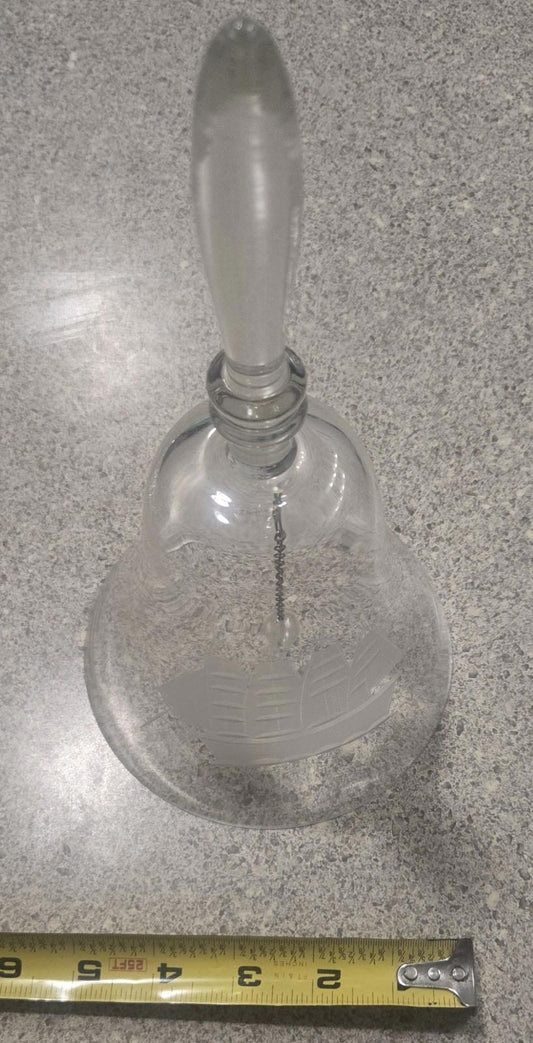 Large Maybe Crystal Bell Pirate Ship Etched Bell