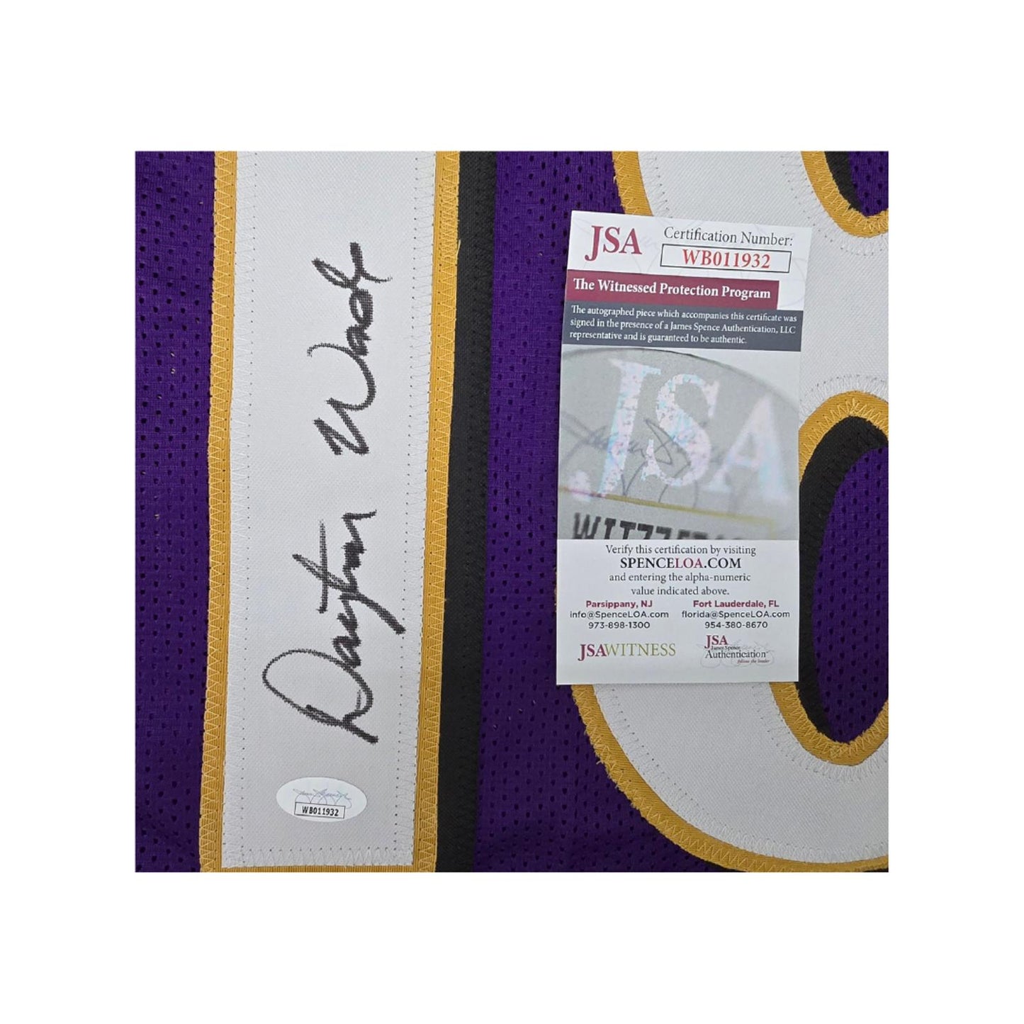 Dayton Wade Baltimore Ravens Autographed Custom Football Jersey With COA