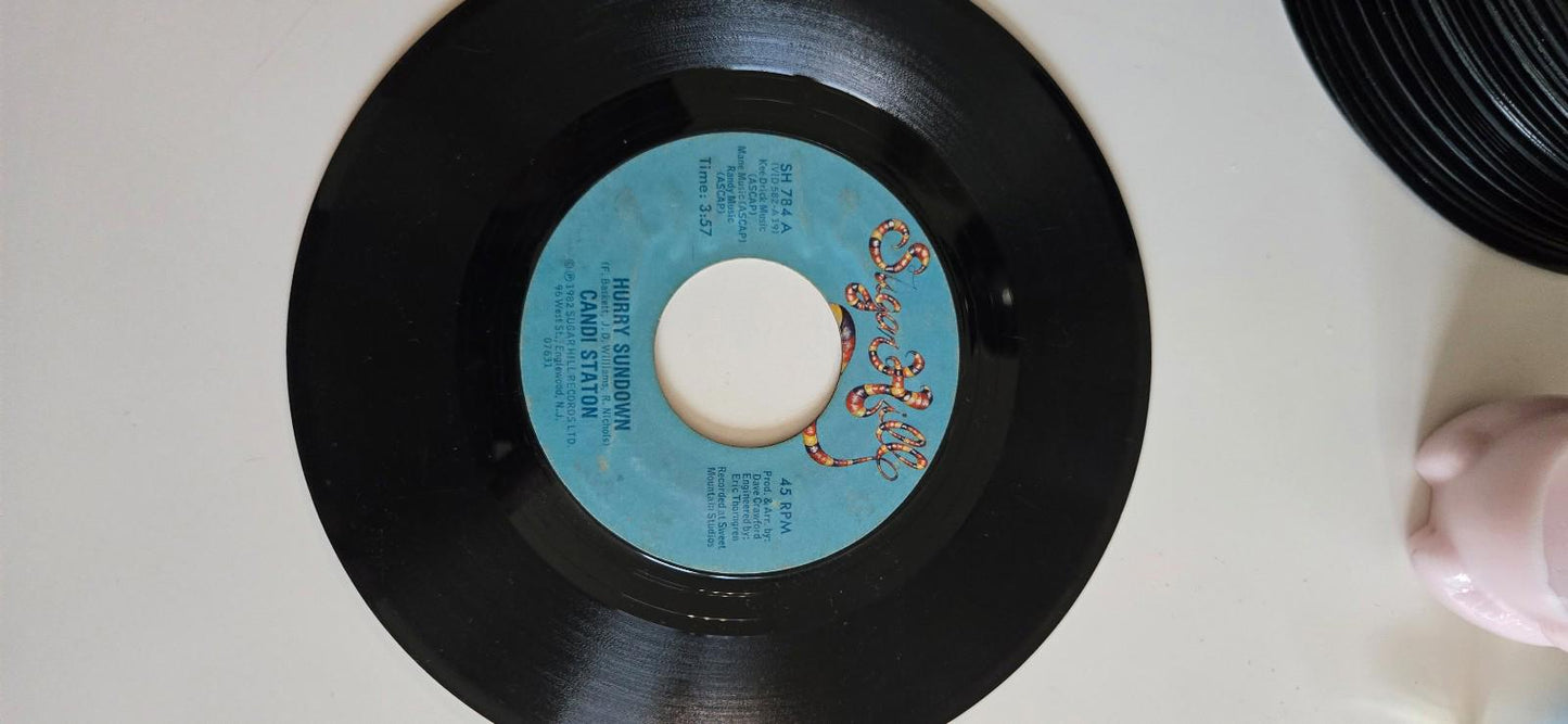 7-inch 45 RPM Vinyl Record "Hurry Sundown" "Count On Me" By Candi Staton