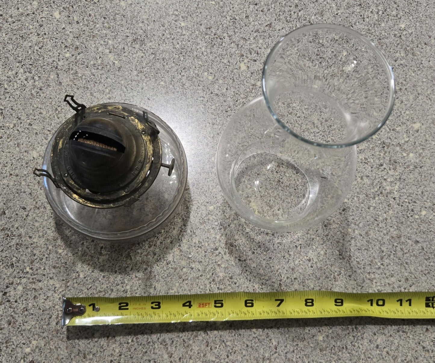 Antique Glass Scoville Manufacturing  Co Queen Anne No. 2 Oil Lamp 1800 Barn Light