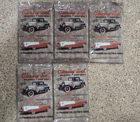 5 Pack Factory Sealed 1992 Collect A Card Chevy Set Series 1