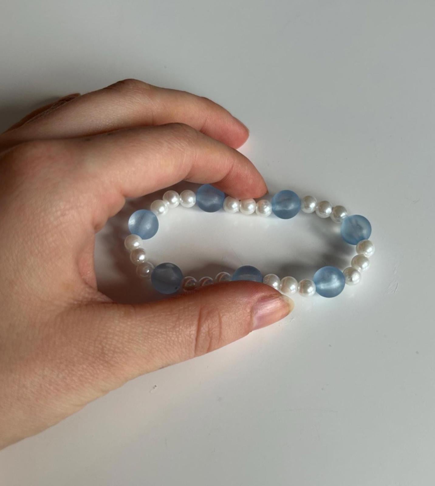 Pearl Handmade Glass and Plastic Beaded Art Remember Me Serenity Peace Bracelet