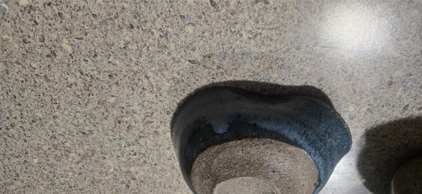 3 PC Set Handmade Clay Ceramic North Carolina Pottery Blue Speckled brown