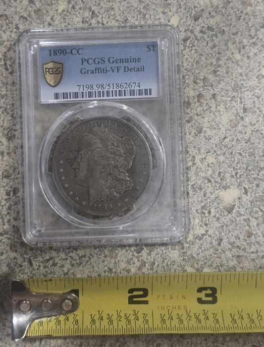 1890-CC 1 Morgan Silver Dollar PCGS Genuine Coin Bullion Authenticated Liberty Head Eagle
