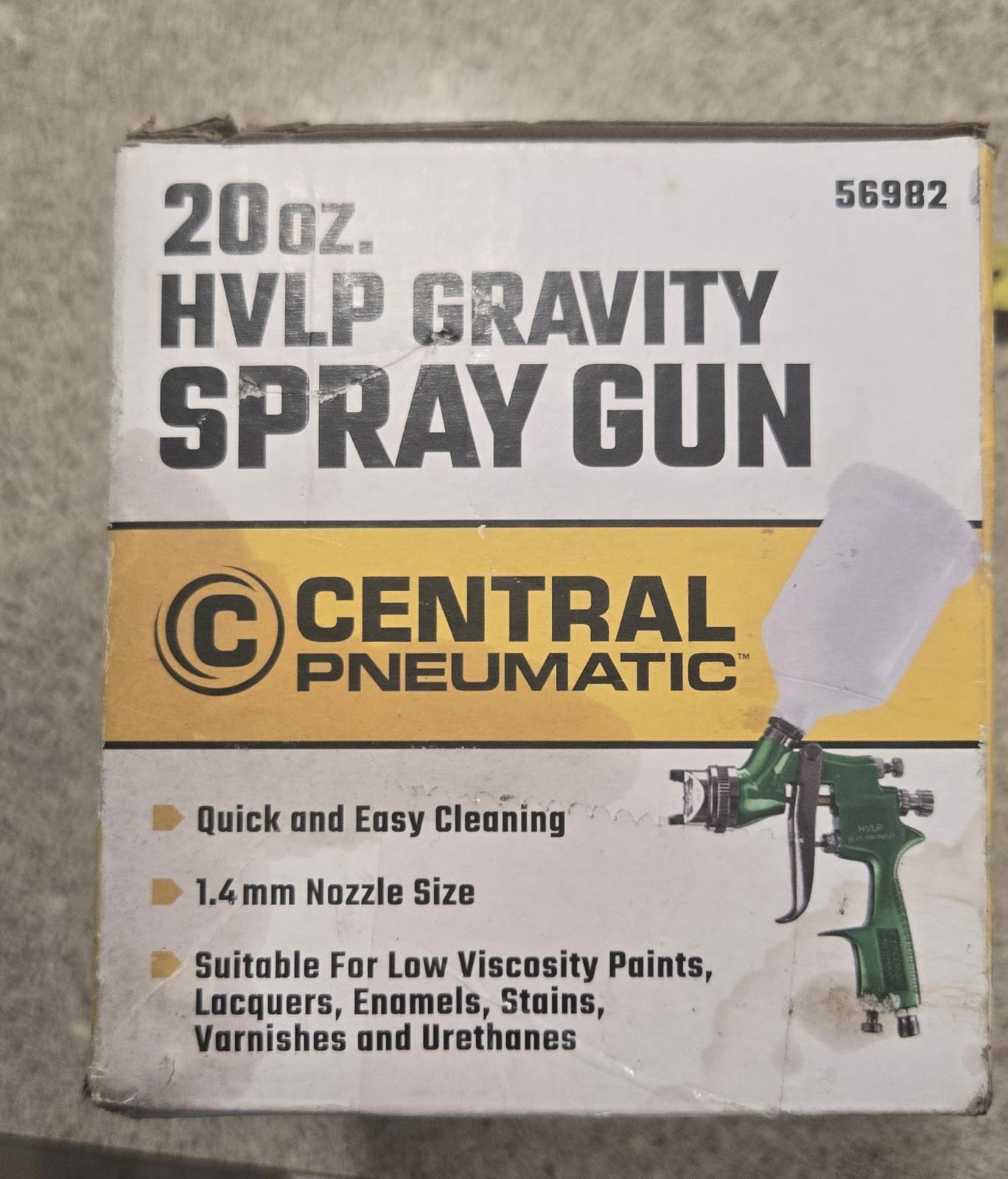Central Pneumatic 20 Oz HVLP Gravity Spray Paint Gun 1.4 Mm Nozzle