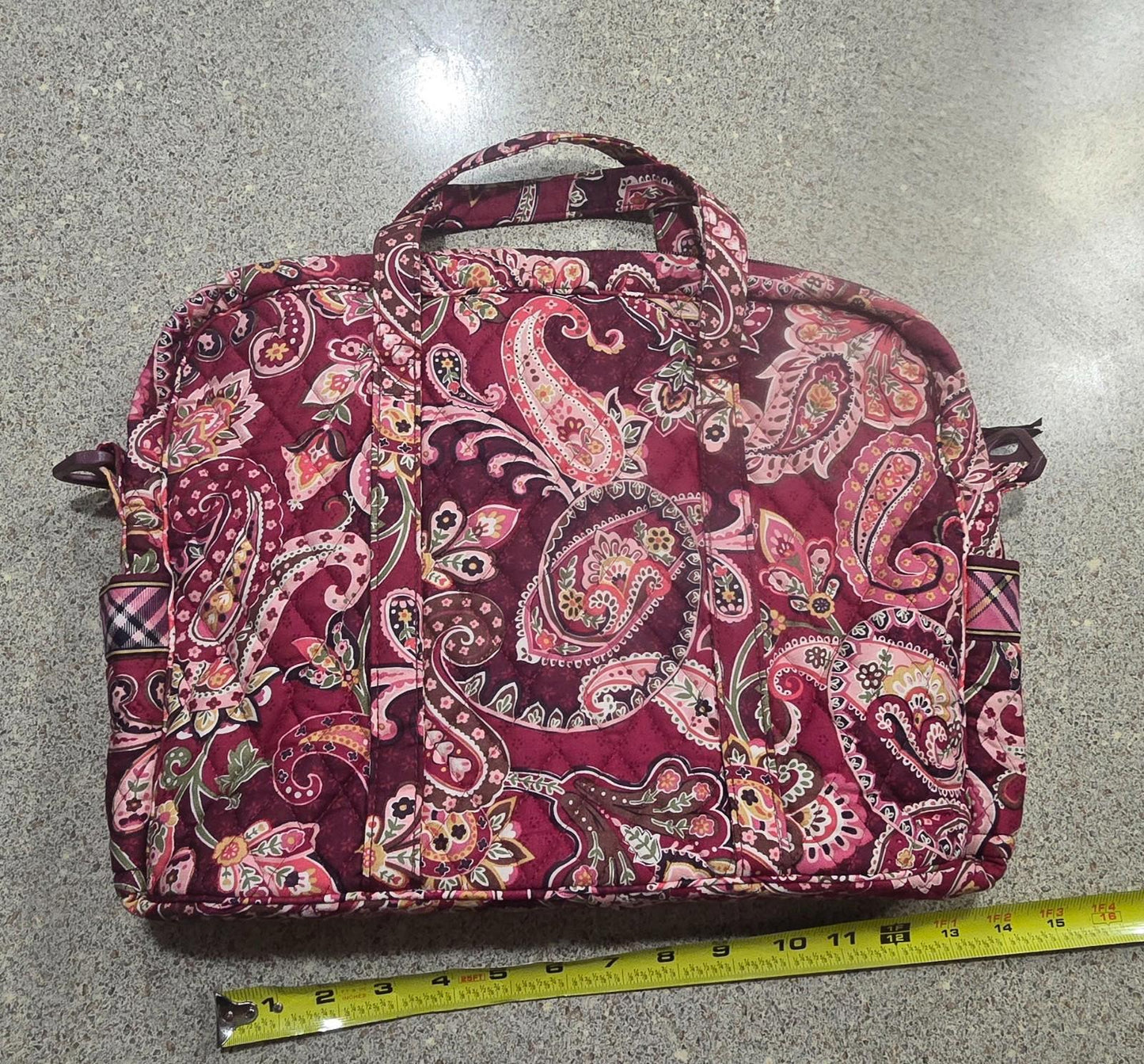 Vera Bradley Medium Piccadilly Plum Toggle Tote Purse w/ Shoulder Adj. Strap