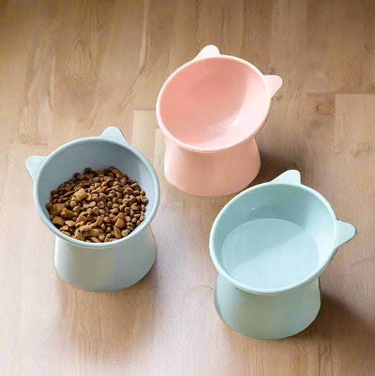 2-Piece Raised Stand Pet Bowl Set for Cats and Dogs