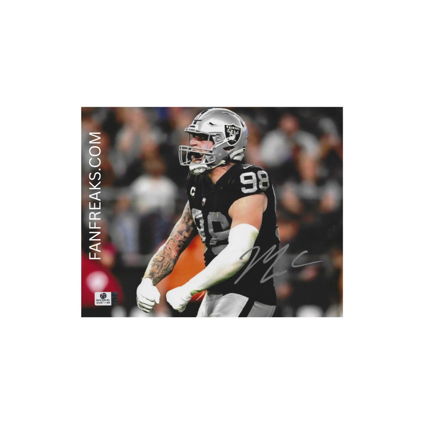 Autographed Maxx Crosby Las Vegas Raiders 8x10 Photo Reprint