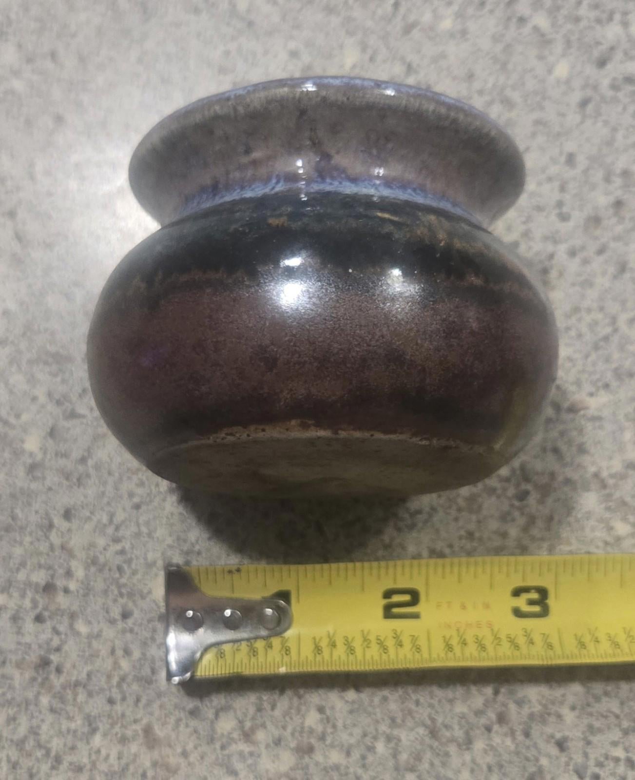 3 PC Set Handmade Clay Ceramic North Carolina Pottery Blue Speckled brown